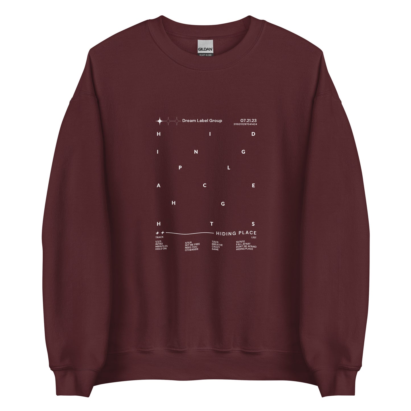Hiding Place Tracklist Sweatshirt
