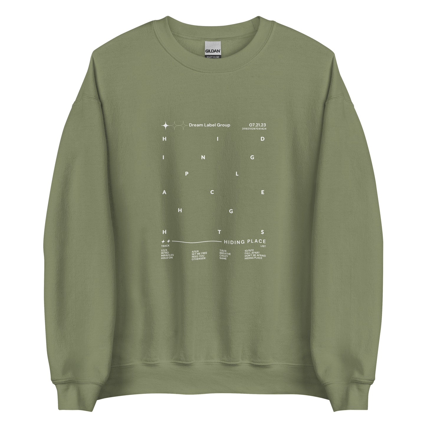 Hiding Place Tracklist Sweatshirt